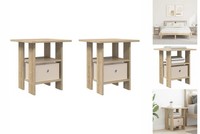 Nachttisch 2Er Set Nachtschrank Sonoma-Eiche 41X40X45 Cm Holzwerkstoff