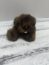 Vtg. Baby Beaver Plush Pur-Fection by Mjc Dark Brown 9.5" 1988