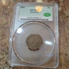 1860 indian head penny AU 58