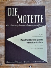Motet Nr 257 - J M Bach - vintage vocal score published Hannsler-Verlag