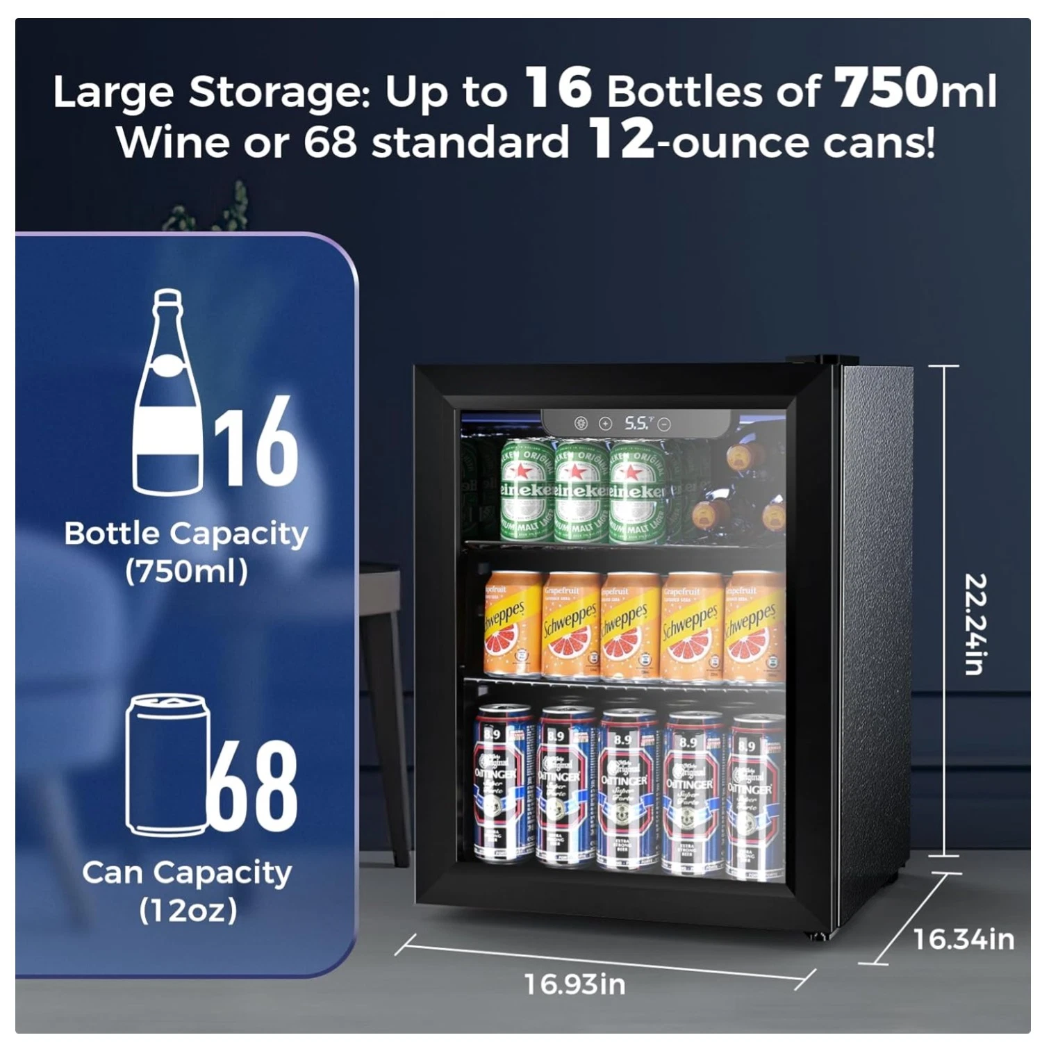 Wine Cooler Fridge with Smart Temperature Control
Opens in a new window or tab