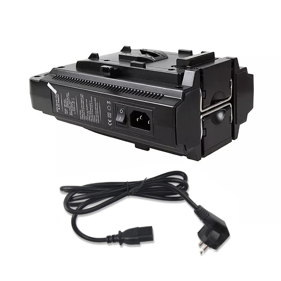 Cargador rápido de batería de bloqueo V/Montaje doble canal BP-2CH 1 pieza con fuente de alimentación Foto 3 de 4