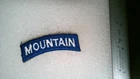 MILITARY PATCH SEW ON US ARMY MOUNTAIN TAB WHITE ON BLUE OLDER WW2 ERA POST WW2