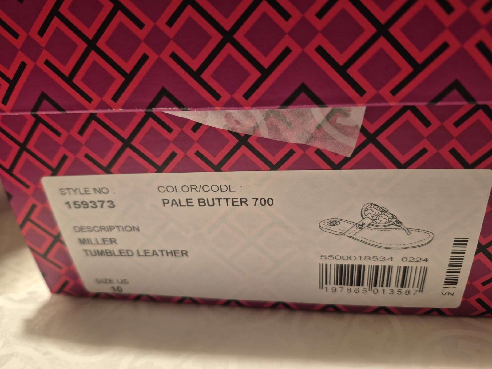 TORY BURCH MILLER SANDALS IN TUMBLED LEATHER;PALE BUTTER;SZ 10M;NIB;Ret: $298 thumbnail 24