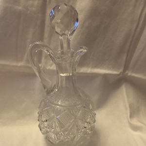Crystal Cruet With Original Stopper 7” High No Chips