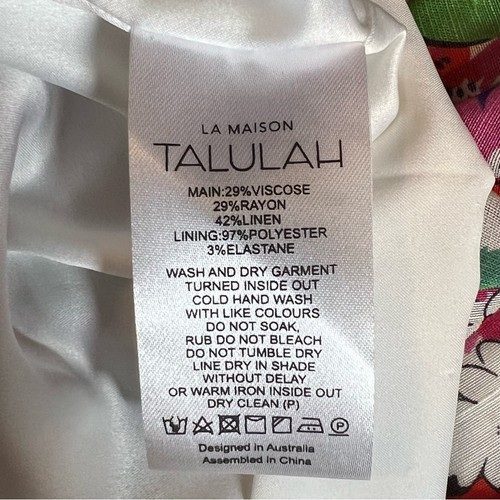 Mini Vestido Floral La Maison Talulah Para Mujer Talla M Manga Única Volantes Rosa Verde - Imagen 13 de 13