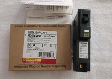 Square D Homeline HOM120PCAFI 20A 1 POLE CIRCUIT BREAKER -NEW