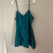 Vintaje Gold Label Victoria's Secret Green Night Gown Slip Dress