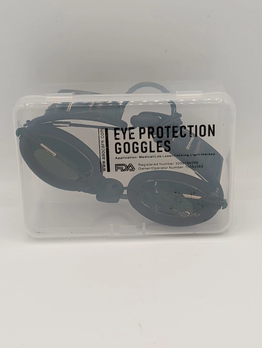 Paquete de 2 gafas de protección ocular negras ajustables para bronceado terapia de luz láser