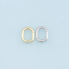 18K Gold Filled Oval Carabiner Clasp Necklace for DIY Jewelry Making