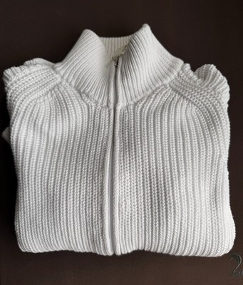 Il Gufo Kids White Zip up Sweater Size 8