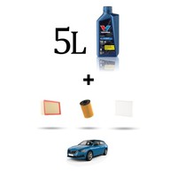 Hoffcar Wartungsset 3 Filter Und 5L ÖL FüR Skoda Scala 1.6 TDI 85KW Ab 2019