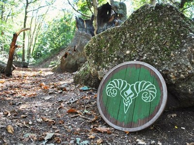 24'' Markarth Designer Hand Carved Solid Wooden Shield Replica Norse Viking