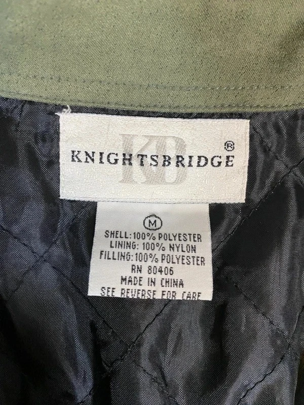 Knightsbridge Men’s M Olive Green Faux Suede Quilted Shirt Jacket Shacket image 2