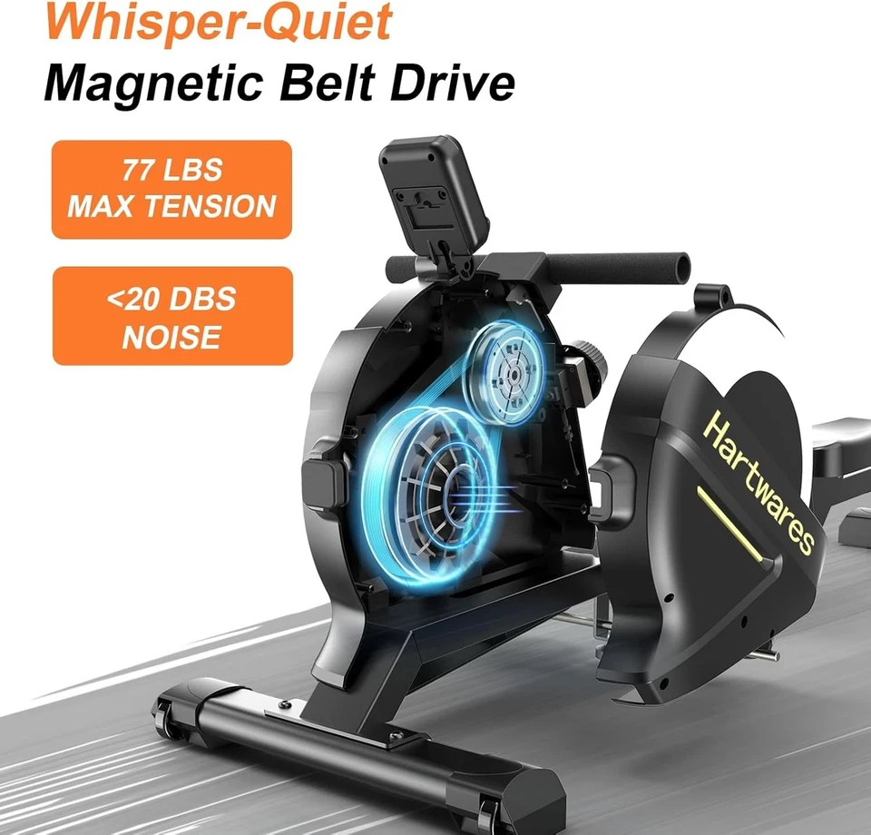 Máquina de remo de fila magnética remo 16 niveles cardio gimnasio en casa equipo de ejercicio Foto 2 de 4