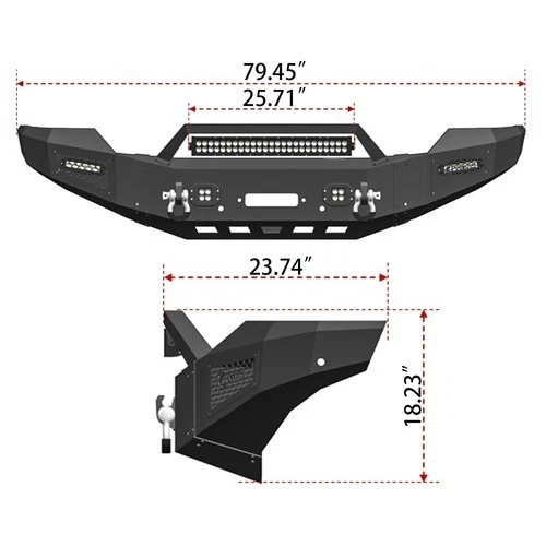 VIJAY Front Bumper for 2011-2016 Ford F250-F550 Super Duty/ Winch Plate &Lights Foto 4 de 4