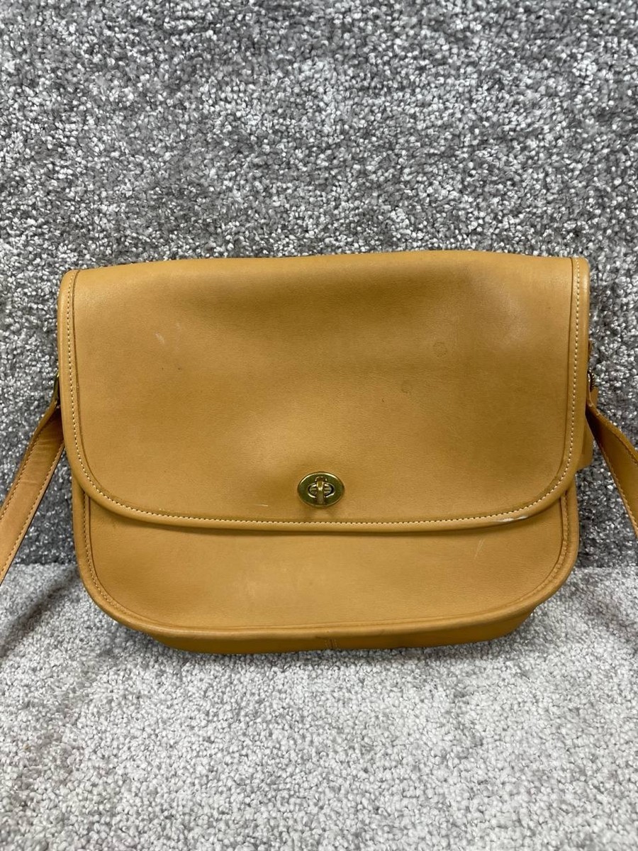 Vintage 9790 Coach Bag City Camel Brown Leather Inner Zip