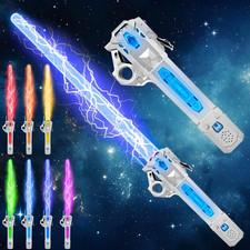 Light up Sword, Flashing Dueling Sabers for Kids with FX Sound Retractable Blade