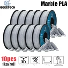 10PCS 1KG/Roll Marble PLA Grey GEEETECH 3D Printer Filament Like Marble Texture