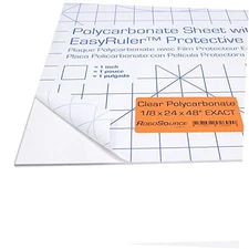Polycarbonate Clear Plastic Sheet 24" X 48 X 0.118 (1/8") Exact with EasyRuler 