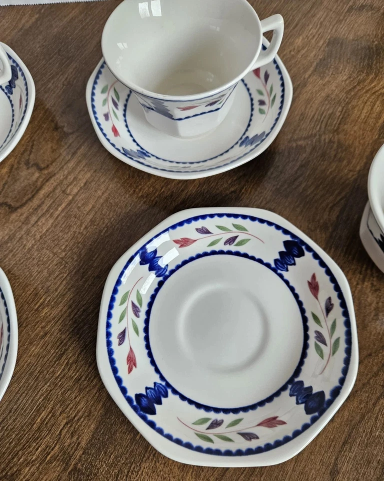 Vintage Adams Ironstone "Lancaster" Pattern Lot Of 4 Cups & Saucers - Image 4 of 4