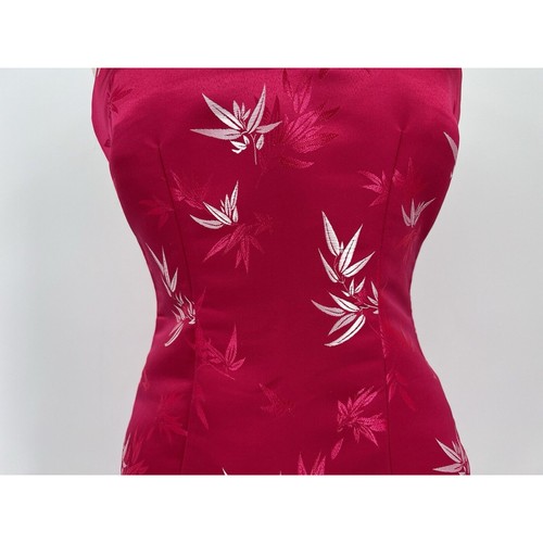 Vintage 90er Y2K Frederick’s of Hollywood rosa Brokat asiatisch chinesisch Blumen Kleid 4 - Bild 3 von 10