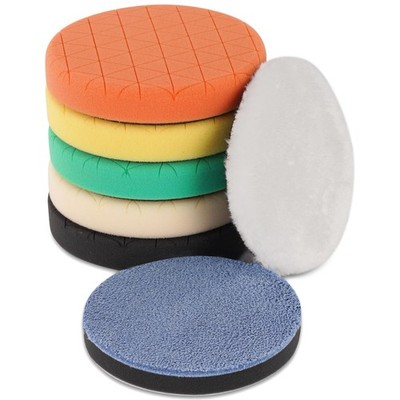 7 Pcs 5.5 inch Buffing Polishing Pads for 5 inch Backing Plate Car Compound Kit