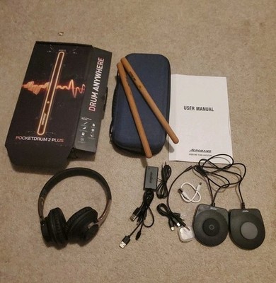 AeroBand Pocket Drum 2 Plus Electric Air Drum Set PLUS headphones /travel case. 