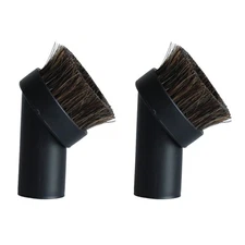 2PCS Black Round Dust Brush 1.25'' Vacuum Hose Horse Hair for Household Cleaning