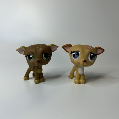 Littlest Pet Shop LPS Greyhound Dog Lot of 2 #498 #507 Authentic Hasbro