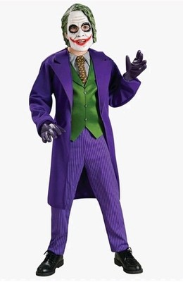 Kids Batman Dark Knight Joker Mask Deluxe Costume Dress Ru883106 M