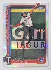 2025 Topps Chrome Baseball *ADOLIS GARCIA* Base Refractor SP Card #293 Rangers