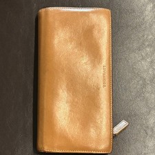 Levenger Leather Wallet Brown Snap Closure 2 Zipper Compartments 12 Card Slots