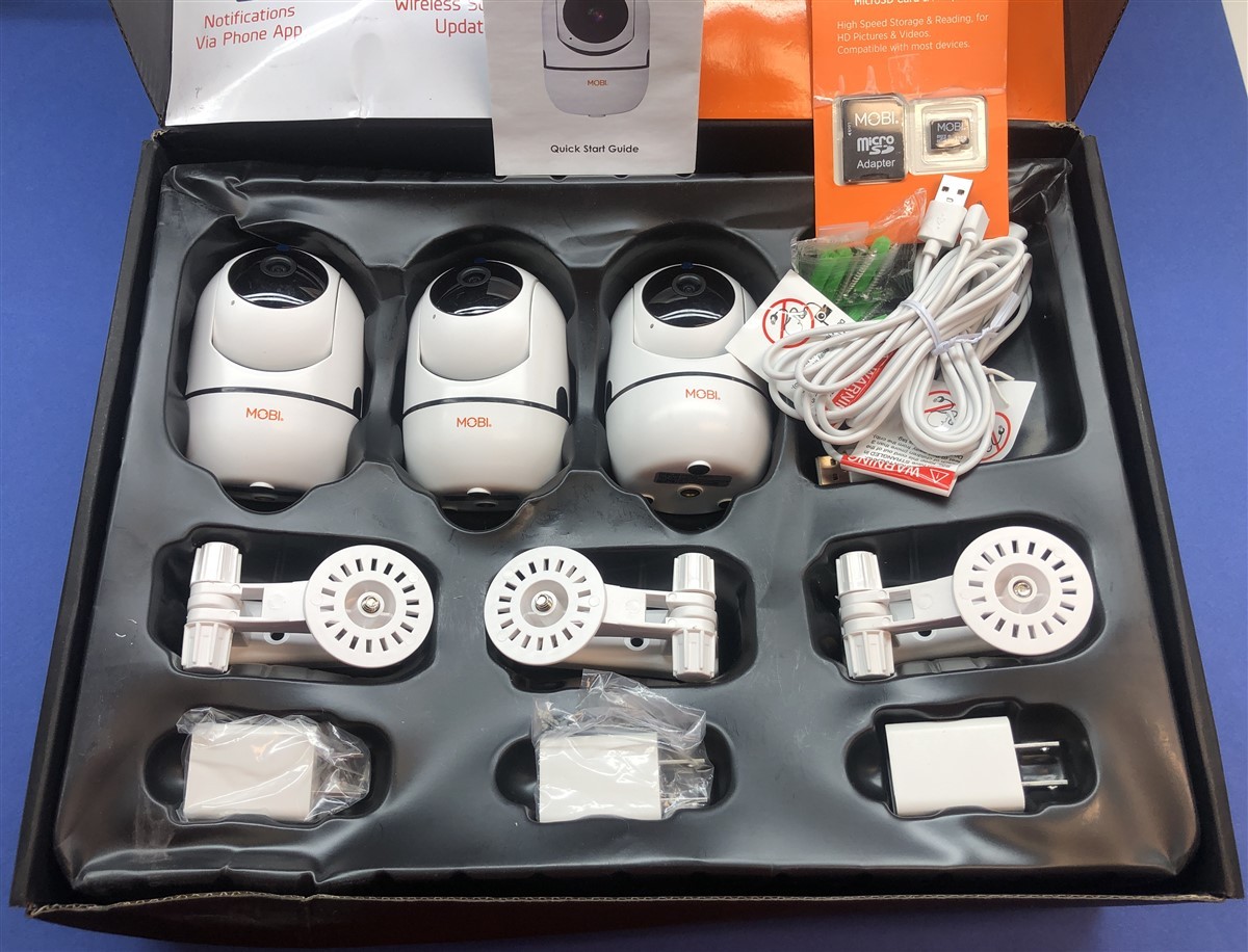 3 Pack MOBI Cam HDX Smart HD Pan Tilt Wi-Fi Baby Monitoring Camera Night Vision