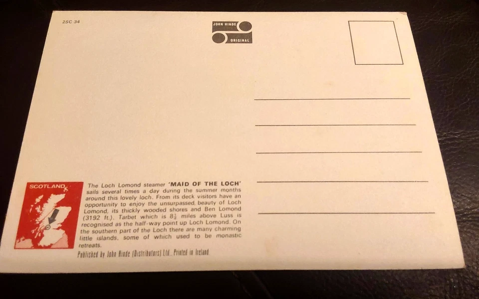  Tarbet,  Loch Lomond,  Dunbartonshire,  Scotland,  John Hinde Postcard  - Image 2 of 2