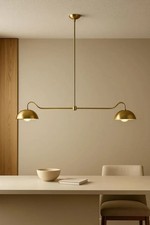Mid-Century Brass Pendant Light – Handcrafted Custom Ceiling Fixture for...