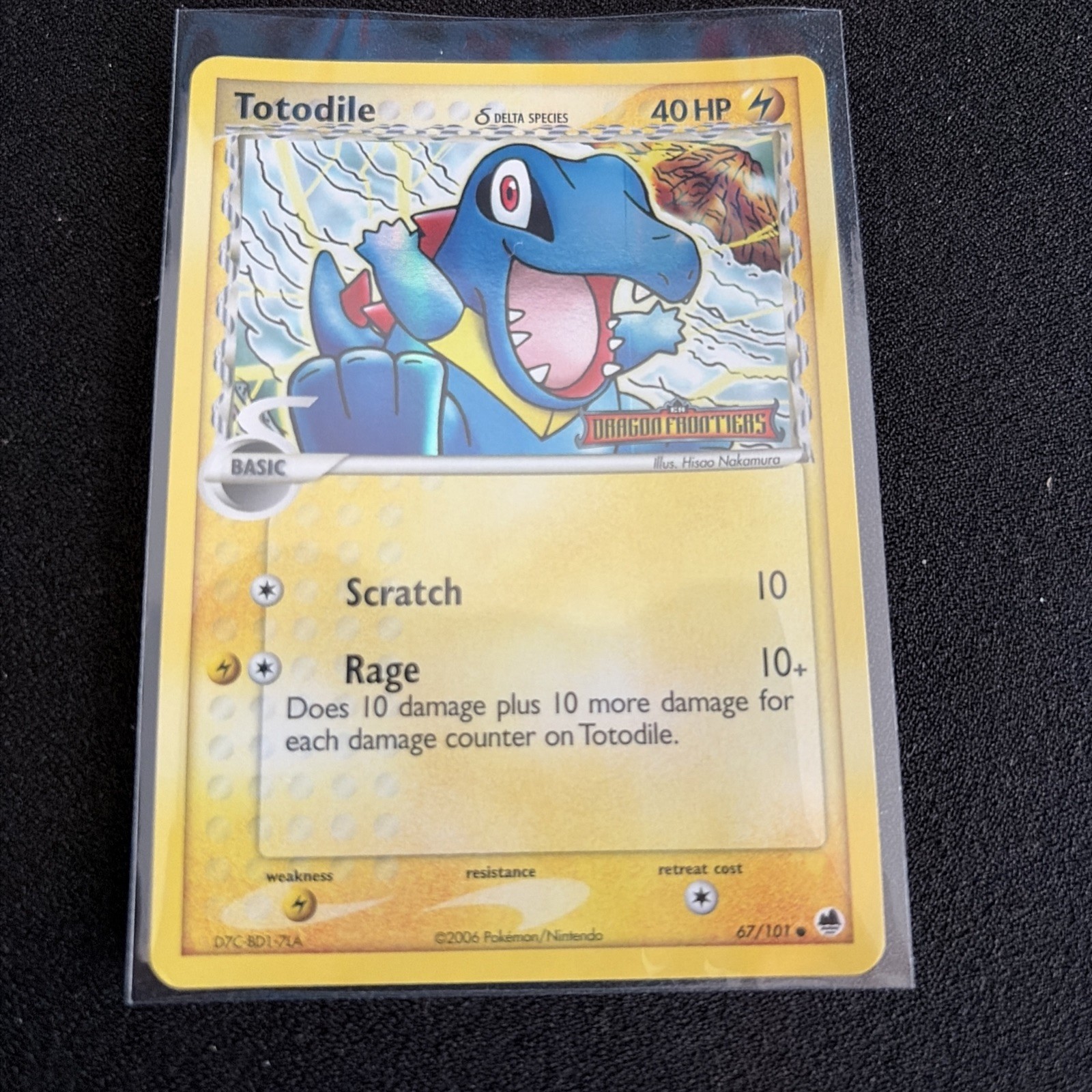 Totodile Reverse Holo Stamped Dragon Frontiers 67/101 Delta Species Pokemon Card