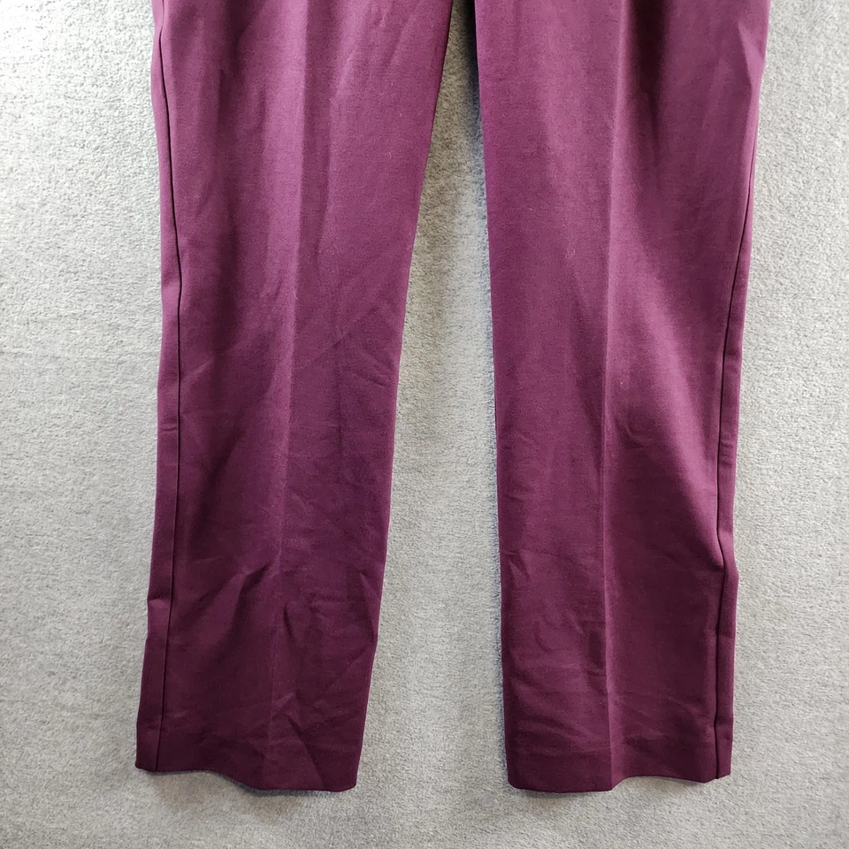 Anne Klein Bootleg 压缩裤女式 12 深梅纽扣拉链闭合 — 第 3/4 张图片