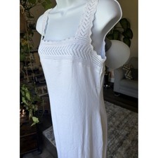 Lauren Ralph Lauren White Cotton Crochet Sleeveless Sheath Dress Size M