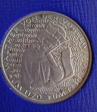 1980 D Germany 5 Deutsche Mark Walther von der Vogelweide KM# 152