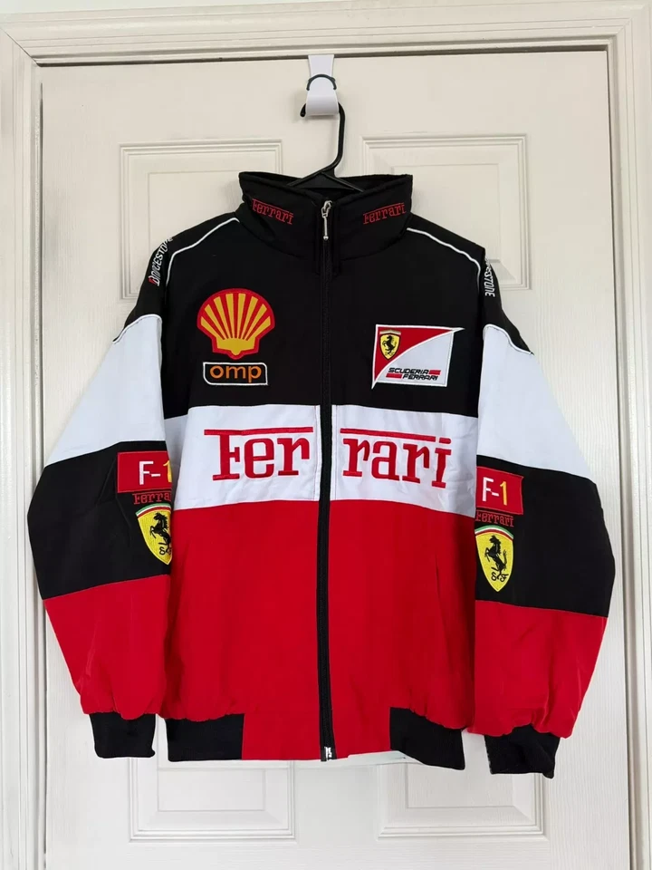 Chaqueta Ferrari F1 vintage | Parches bordados - Chaqueta de carreras unisex Foto 3 de 4
