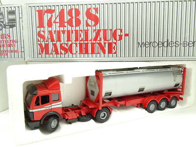 NZG Conrad 1/43 - Mercedes Benz Sk 1748 S Koffer-Sattelzug Halb Anhänger Tank