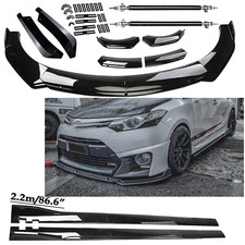 Front Bumper Lip Spoiler Kit 86.6 Car Side Skirt Glossy For Toyota Camry