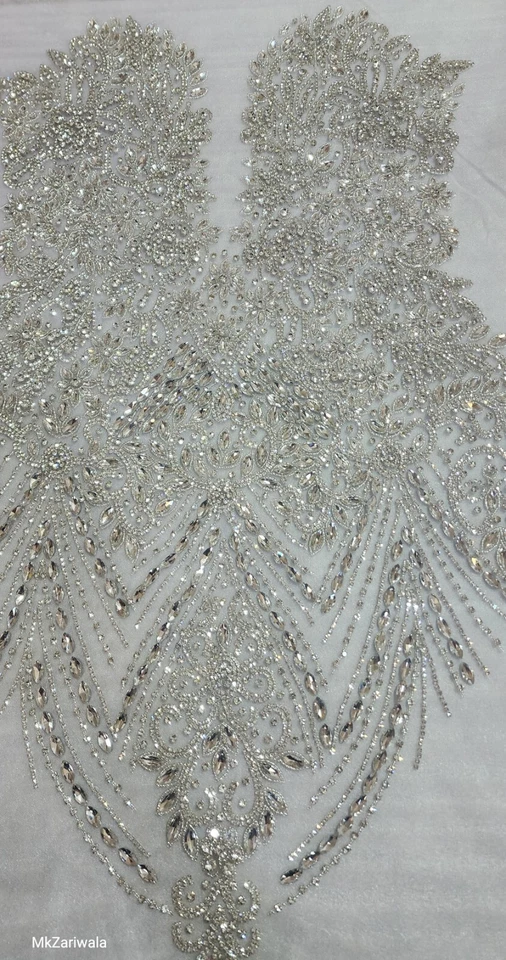 Cadenas de diamantes de imitación hechas a mano de lujo apliques de cristal para corpiños de M k Zariwala Foto 3 de 4