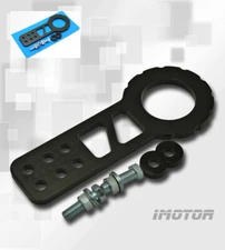 Front Universal Race Tow Hook Kit CNC Aluminum Alloy BLK JDM Anodized Version 2