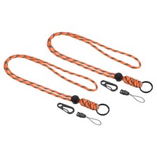 2pcs 20" Paracord Lanyard Neck Keyring Cord Strap Badge Holder Camouflage Orange