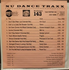 ERG dance traxx 143, cd, 2008, Rihanna, Danity Kane, Fragma, Donna Summer