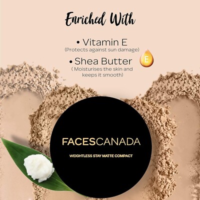 FACES CANADA Weightless Stay Matte Puder – Kompaktpuder Mit LSF, Für Matten Teint