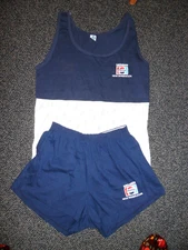 Vintage Pepsi Member New Generation Tank Top & Shorts Workout Gear Set XL Blue