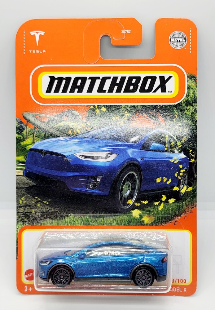 Matchbox 2021 MBX Team Tesla Blue Tesla Model X  Toy EV Car Mattel New